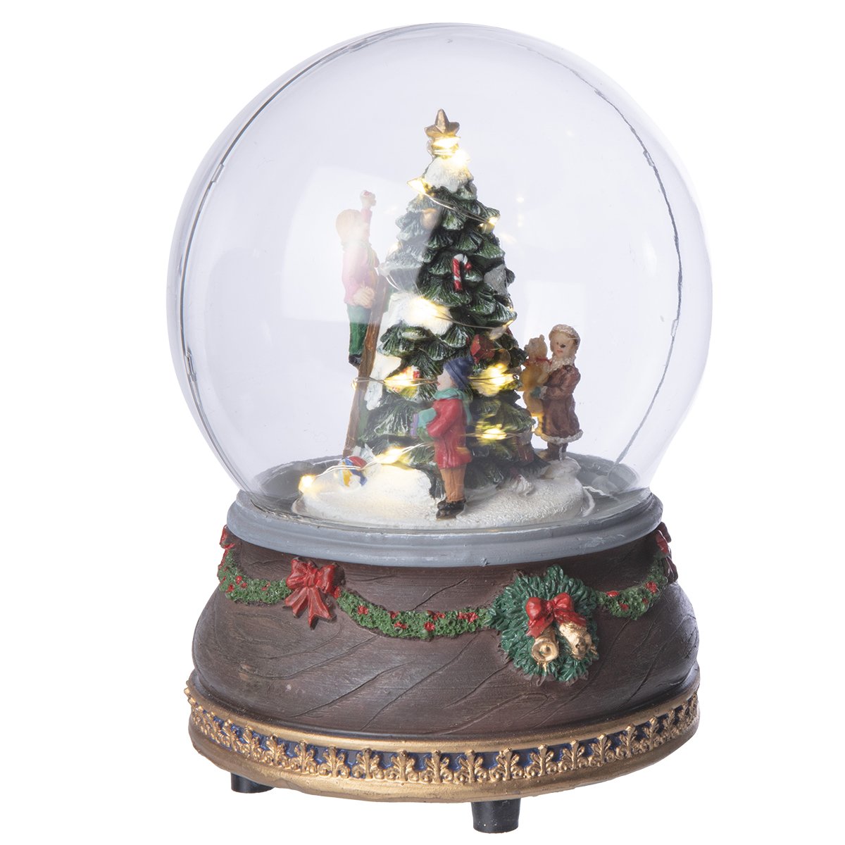 Boule lumineuse, scène de Noël musical sapin 17x11,5cm - 2279