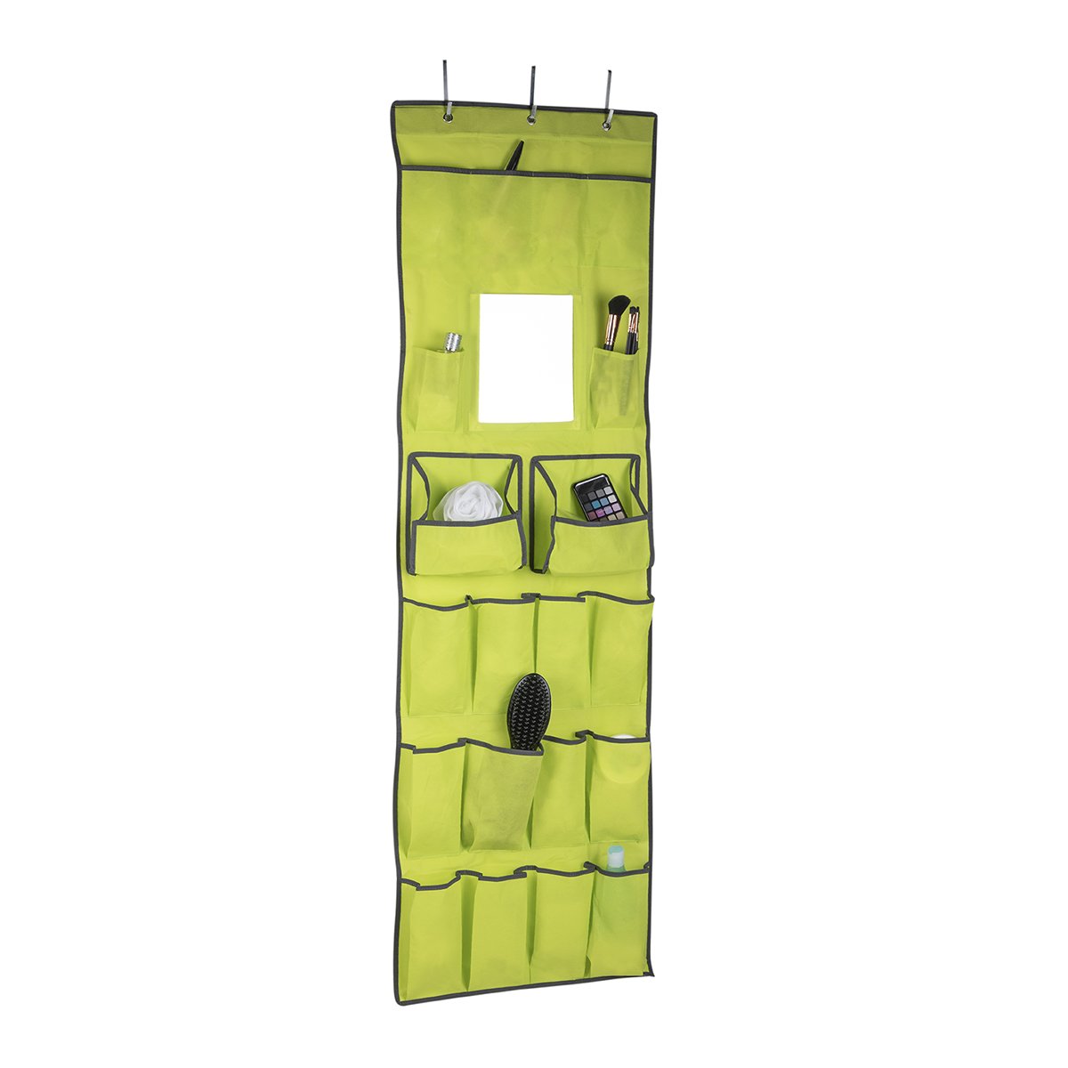 Organisateur De Porte Avec 10 Poches Filet - Gris - 4 Crochets - Pour Armoire, Salle De Bain, Chambre - Rangement Facile