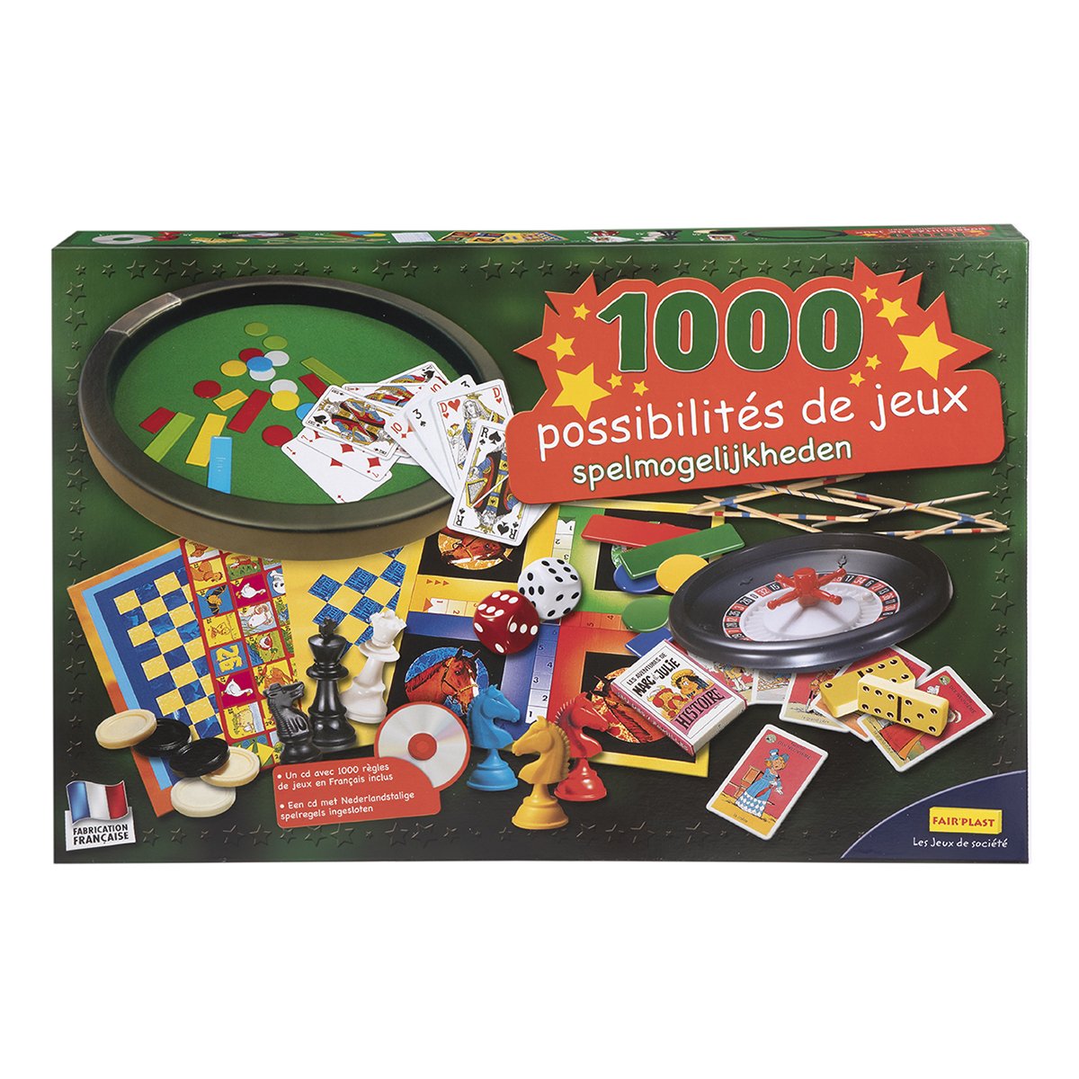 Coffret 1000 jeux de société + 1 CD règles de jeux en français 2407