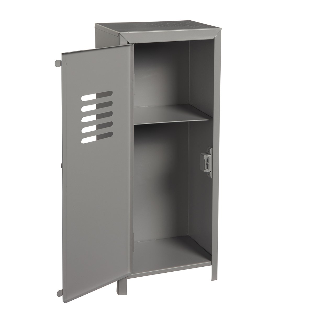 Petit casier vestiaire en métal déco gris H 32cm 2878
