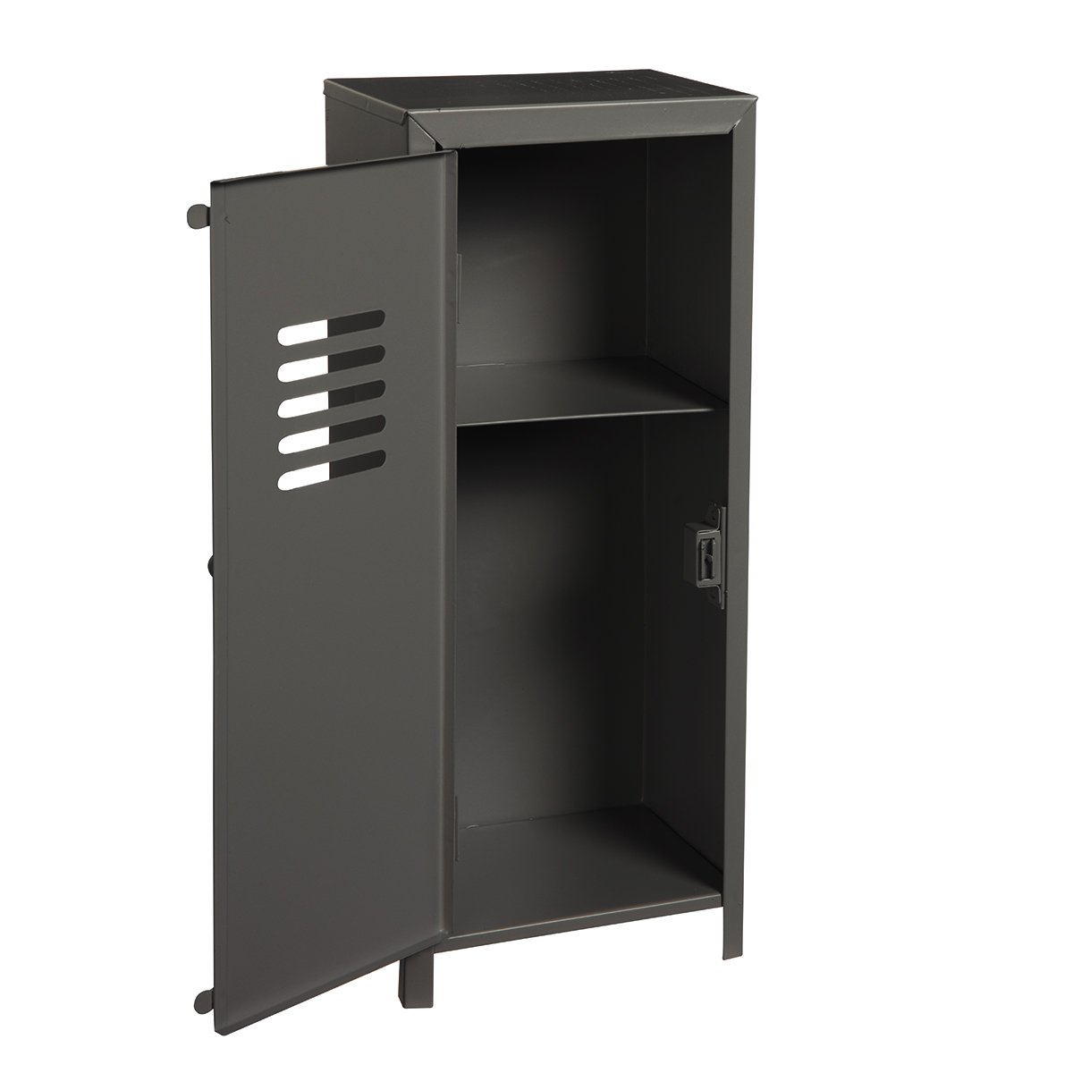 Petite armoire, casier vestiaire métallique déco coloris noir H 32cm 2877