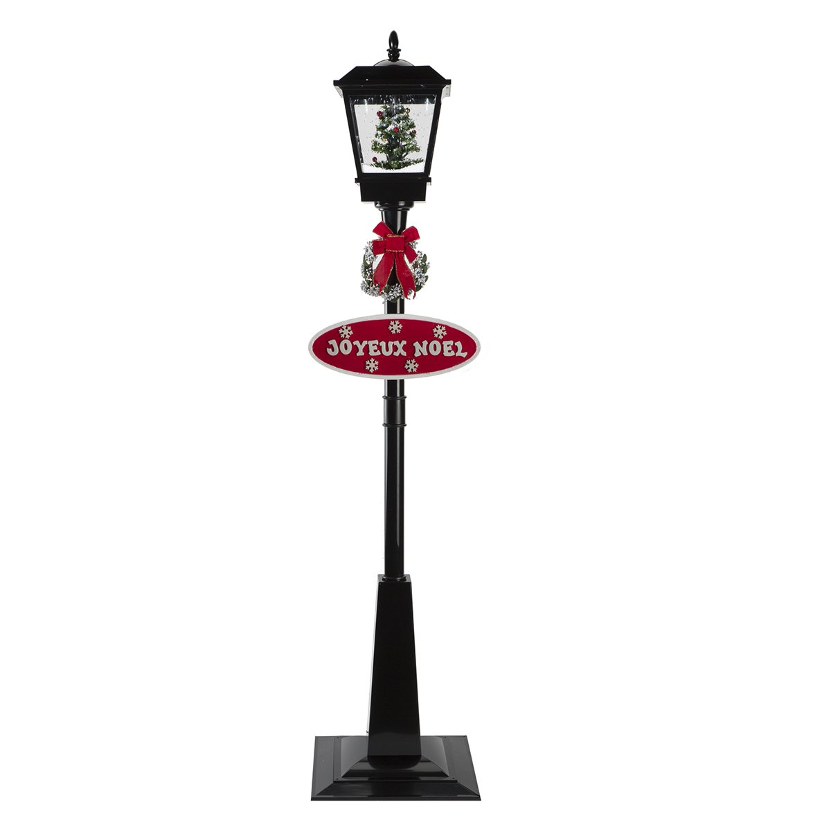 Lampadaire musical et lumineux, décoration de Noël enneigé - 2198