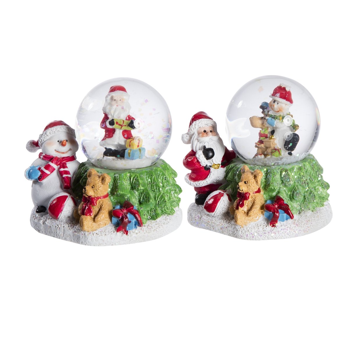 Lot de 2 petites boules à neige lumineuses led couleur changeante déco Lot de 2 petites boules à neige lumineuses led couleur changeante déco