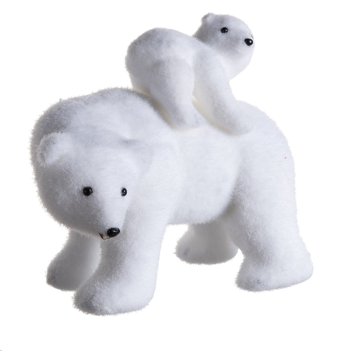 Figurine ours avec ourson blanc décoration de Noël 27cm - 2690