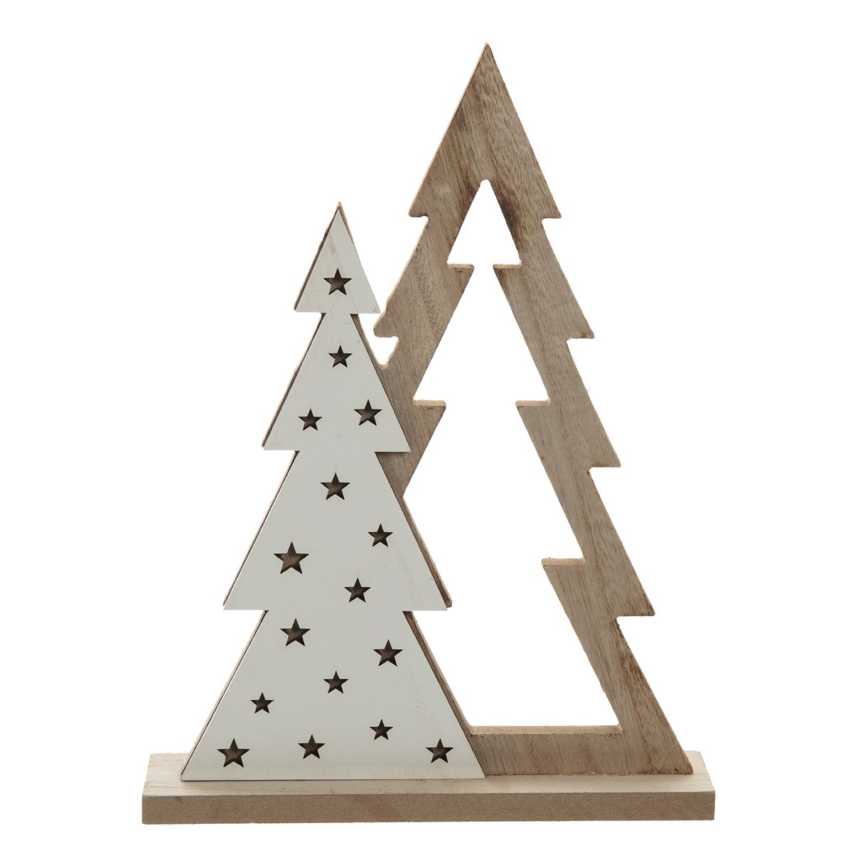 Décoration de noël sapin en bois à poser H32cm - 2925