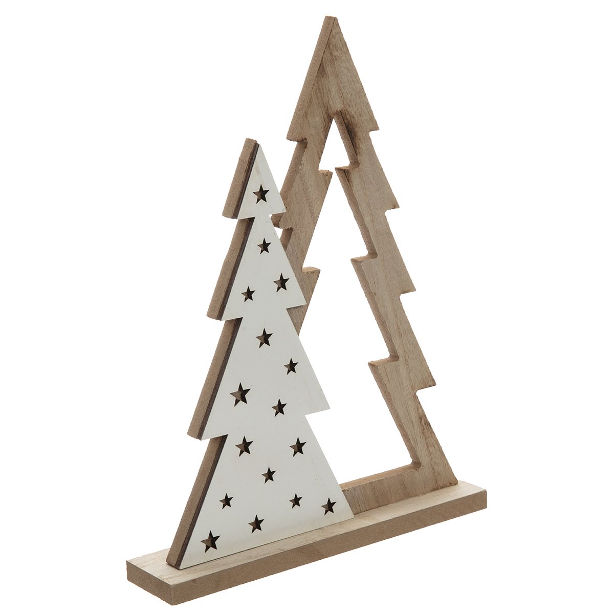 Décoration de noël sapin en bois à poser H32cm - 2925