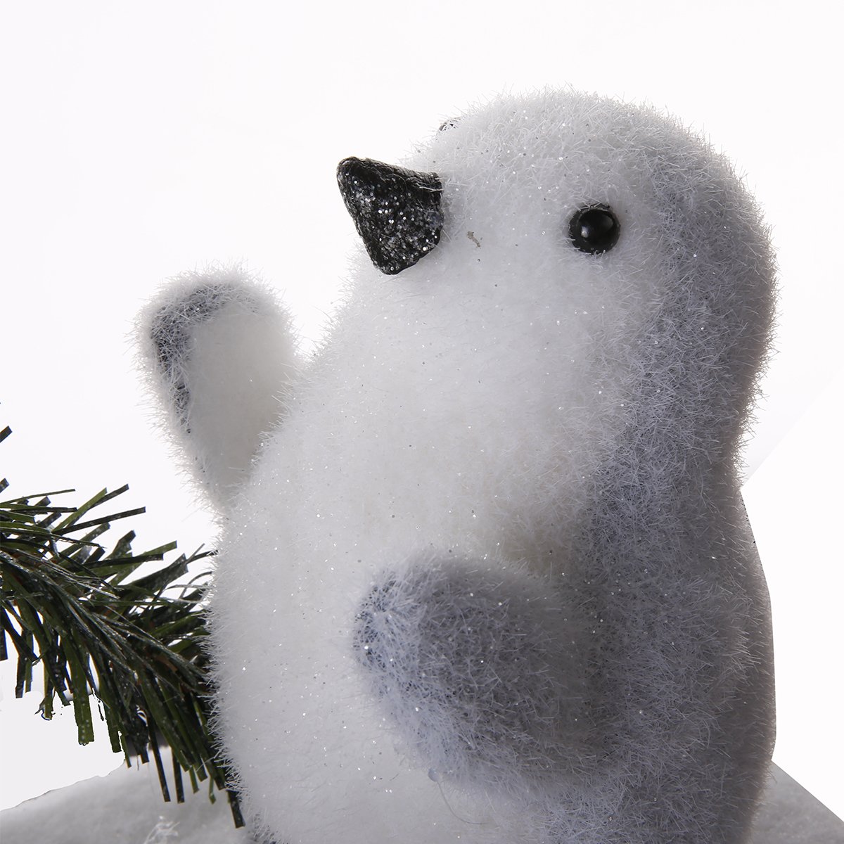 Figurine déco de Noël ours blanc et pingouin sur la banquise 35x16x27cm