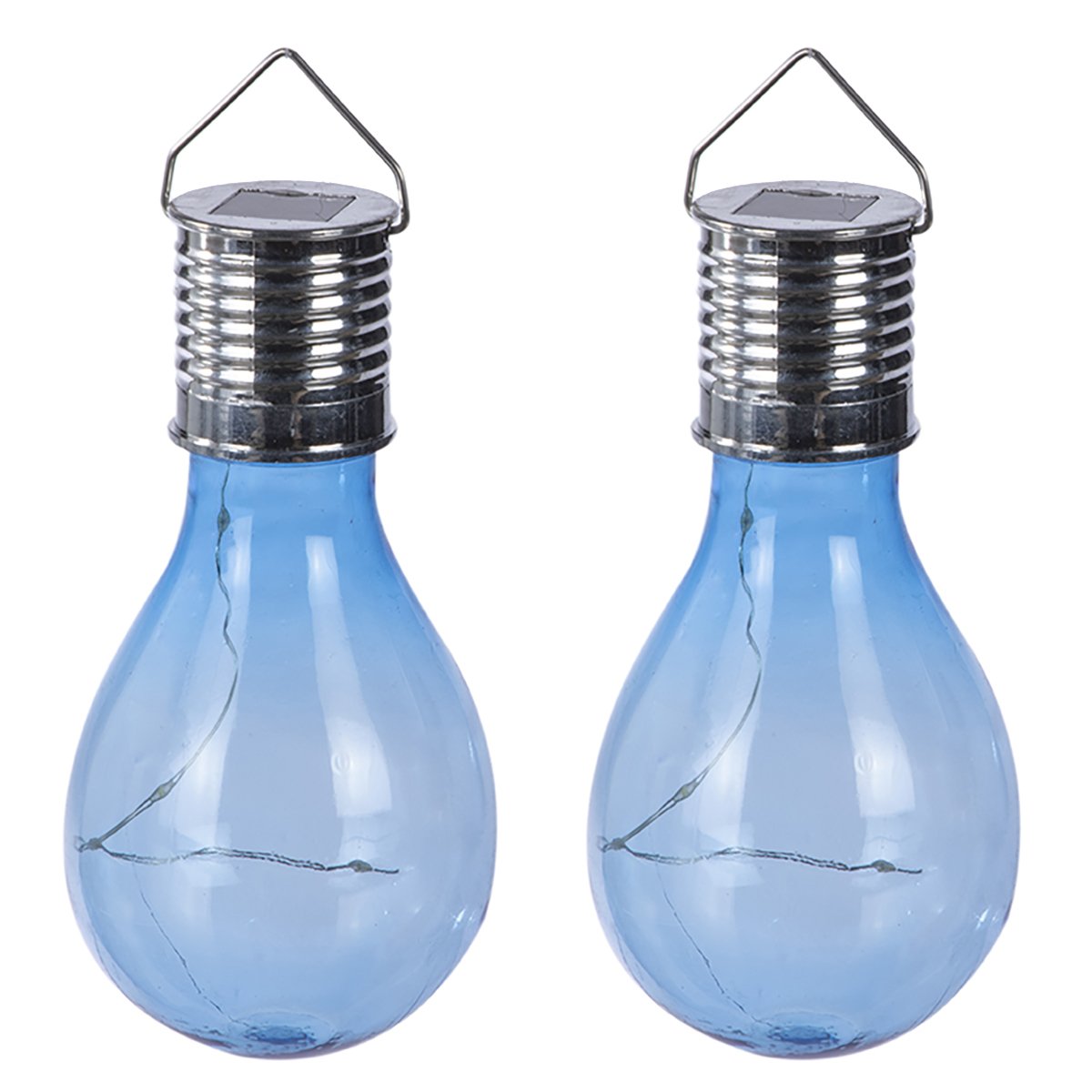 Lot de 2 ampoules led, suspensions solaires en plastique bleu 2525