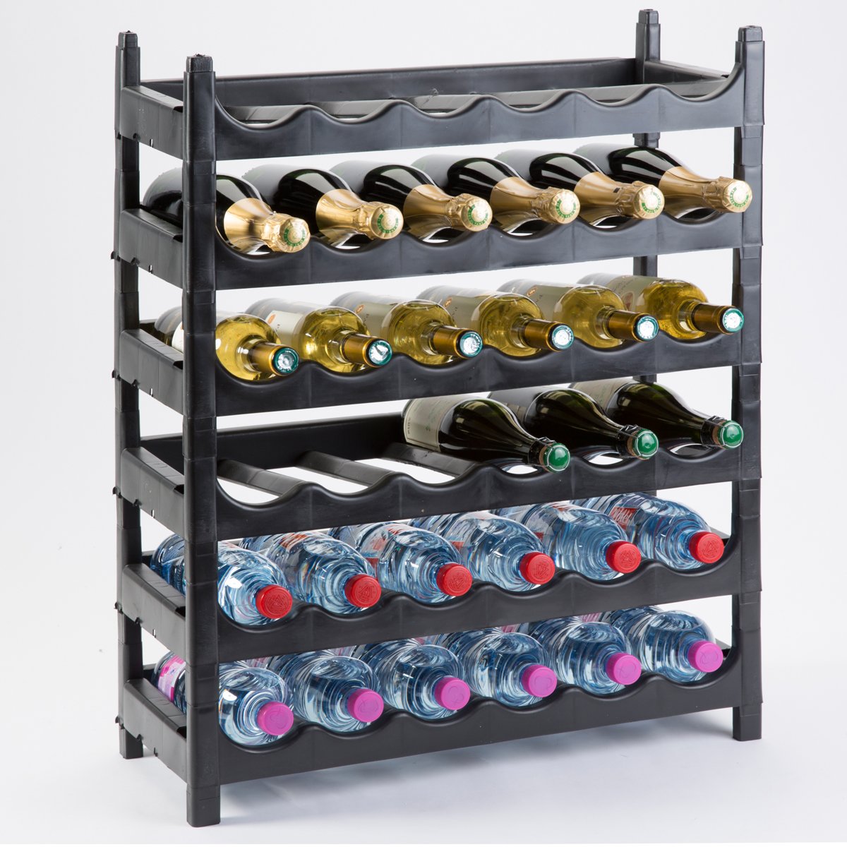 Étagère à bouteille modulable plastique 36 bouteilles noir - 2657