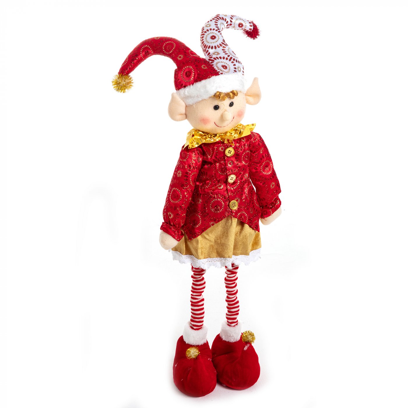 Figurine déco Noël Lutin jambes extensibles fille 80cm 2953