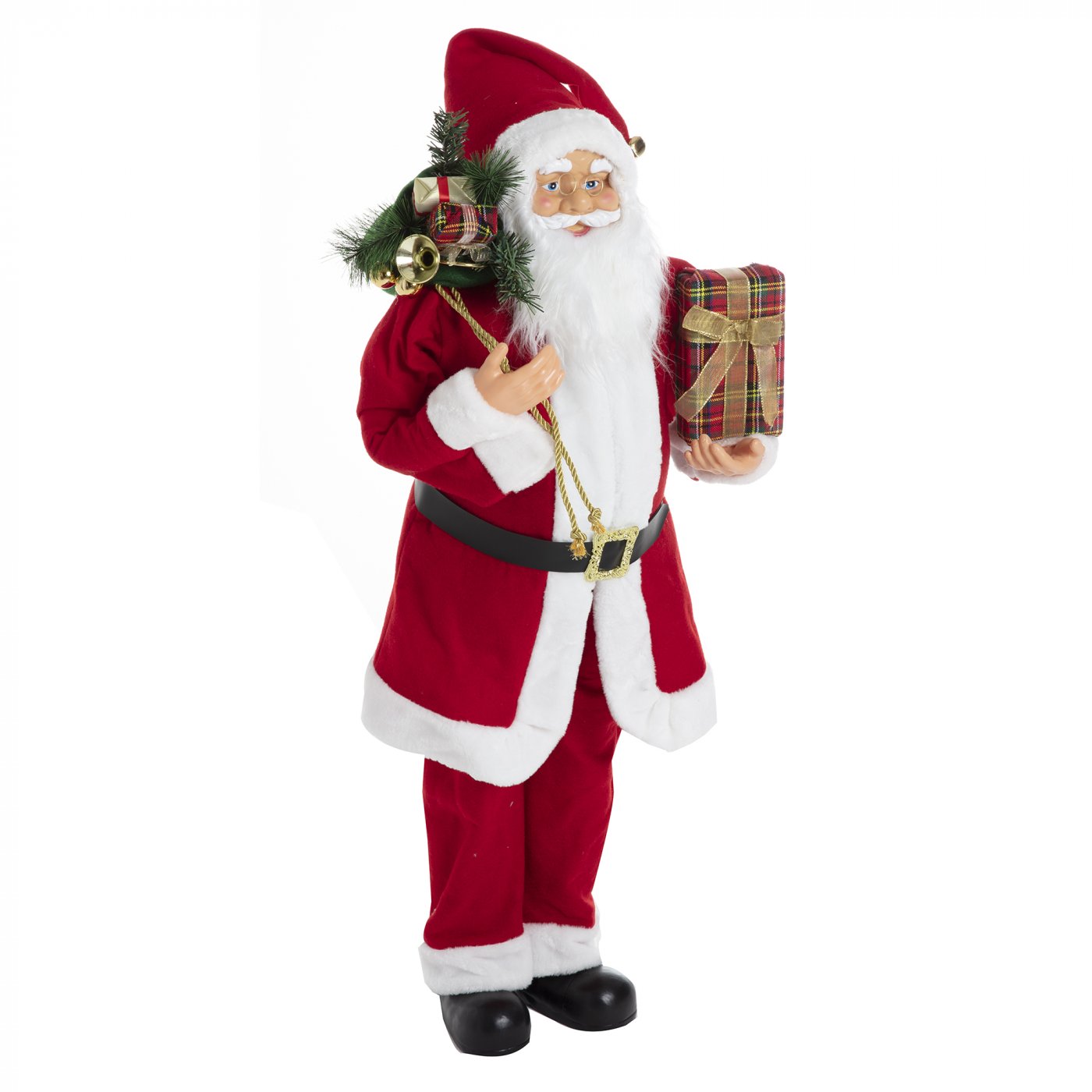 Figurine Père Noël debout décoration grand modèle rouge H110cm 2935