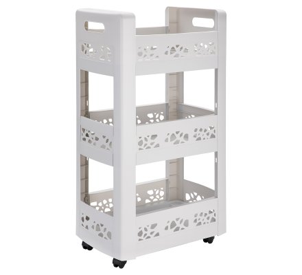 Desserte Mobilo A Roulettes 3 Niveaux Modulables Blanc Ajoure 2331
