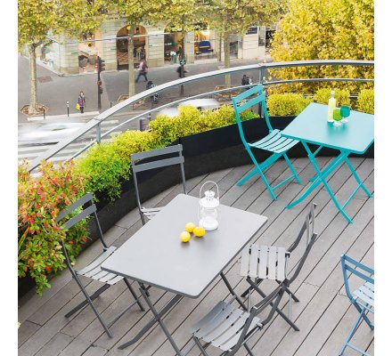 Table Pliante Rectangulaire 4 Places Bleu Hesperide 110x70x71cm 2554