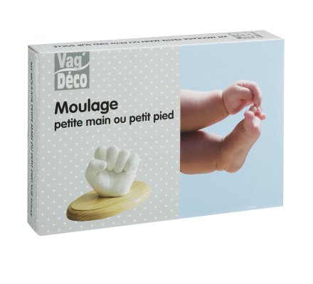 Kit Moulage Sculpture 3d Main Ou Pied Enfant Sur Socle En Bois 2109
