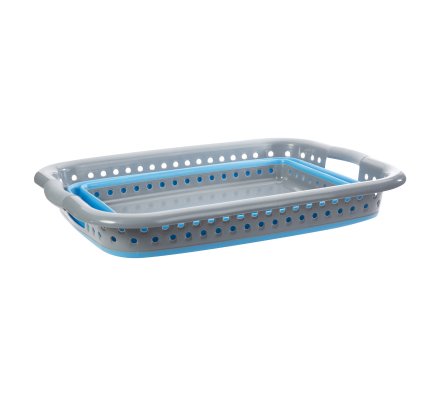 Panier à linge rétractable gain de place en plastique bleu ...