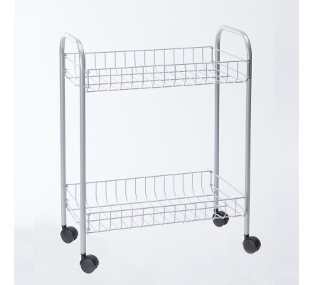 Desserte Resserre A Legumes 2 Paniers En Metal Gris 41x23x51cm 1818