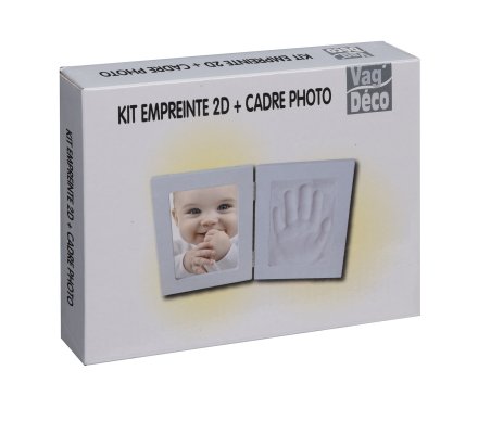 Kit Moulage Empreinte Bebe Ou Animal 2d Avec Cadre Photo Blanc 2185