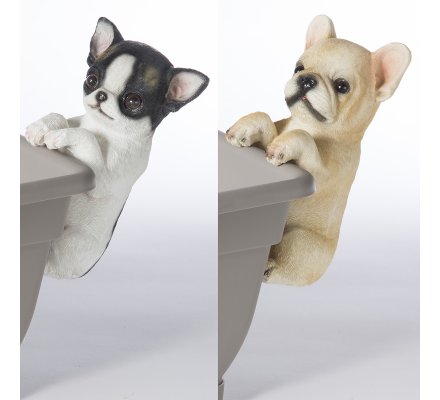 Lot De 2 Figurines Chiens Deco Jardin En Resine 1480