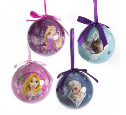 Lot De 4 Boules De Noël Déco Sapin Disney La Reine Des Neiges Anna