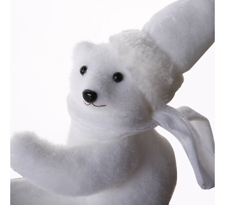 Figurine Deco De Noel 2 Ours Blanc Sur La Banquise 35x16x27cm 2252