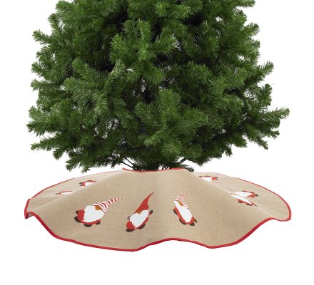 Jupe de sapin, couvre-pied en toile de jute avec père Noël - 2721