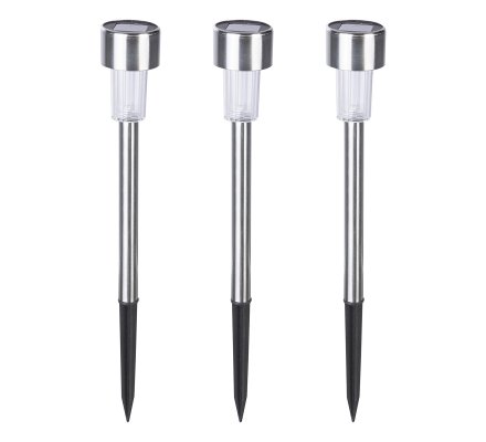 bornes de jardin /à planter 21cm Lot de 3 lampes solaires LED