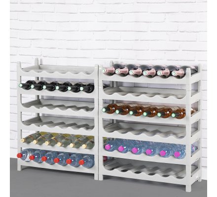 Etagere A Bouteille Modulable Plastique 72 Bouteilles Gris 2542