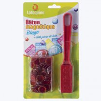 Bâton magnétique pour Loto/Bingo avec 100 pions aimantés coloris aléatoire