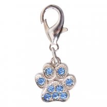 Bijoux pour collier animaux motif empreinte de pattes bleu