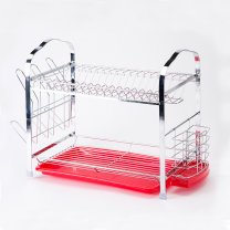 Egouttoir à vaisselle 2 étages rouge