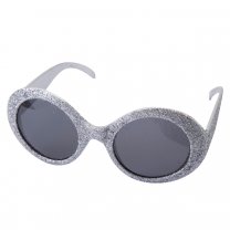Lunettes rondes à paillettes argentées