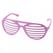 Lunettes striées roses avec diamants