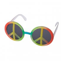 Lunettes peace and love de couleur rouge jaune et vert