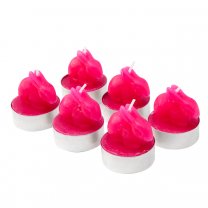 Lot de 6 bougies chauffe-plat lapin fuchsia