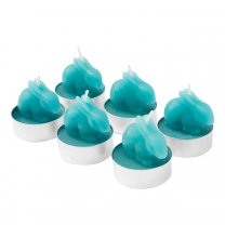 Lot de 6 bougies chauffe-plat lapin Turquoise