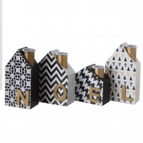 Bougoir décoration de Noël design forme maison en bois 31cm