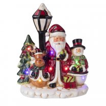 Scène de Noël décoration lumineuse en céramique à Led couleurs changeantes 29cm