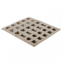 Moule pour chocolats en silicone 25 formes variées 28x24x2cm