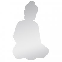 Sticker miroir, adhésif mural en forme de Bouddha H 35cm