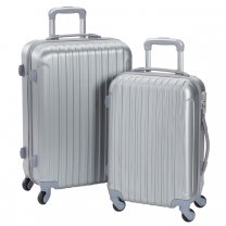 Lot de 2 valises de voyage à roulettes fermeture à code 55cm et 65cm coloris gris