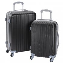 Lot de 2 valises de voyage à roulettes fermeture à code 55cm et 65cm coloris noir