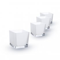 Lot de 4 Cubes (L)6x(l)6x(h)6cm Blanc