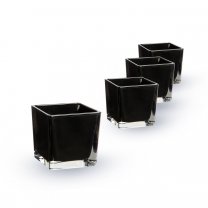 Lot de 4 Cubes (L)6x(l)6x(h)6cm Noir