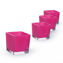 Lot de 4 Cubes (L)8x(l)8x(h)8cm Fuchsia