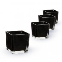 Lot de 4 Cubes (L)8x(l)8x(h)8cm Noir
