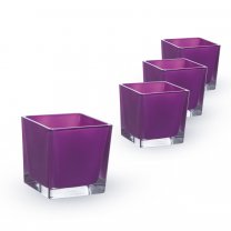 Lot de 4 Cubes (L)8x(l)8x(h)8cm Violet