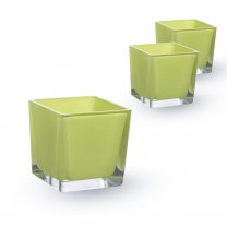 Lot de 3 Cubes 10x10x10cm Vert pomme
