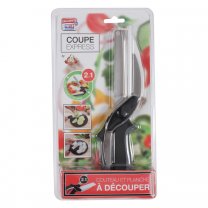 Ciseaux de cuisine multifonction coupe express 2 en 1 lame inox