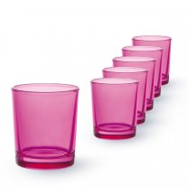 Lot de 6 Lumignons (h)6,5x(d)6cm Fuchsia (Translucide extérieur)