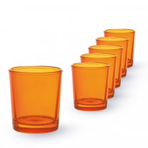 Lot de 6 Lumignons (h)6,5x(d)6cm Orange (Translucide extérieur)